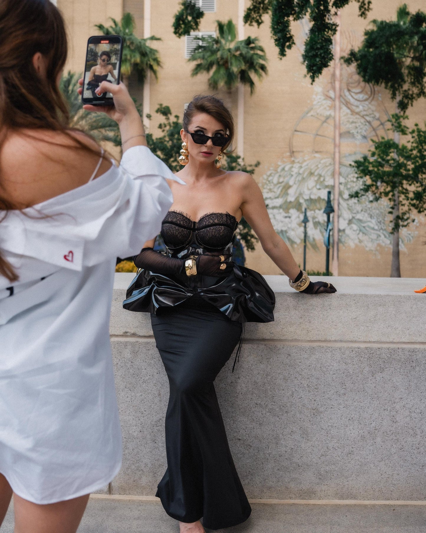 Black Sculptural PVC Corset Peplum Harness, Avant Garde Runway Waist Cincher, Futuristic Editorial Fashion