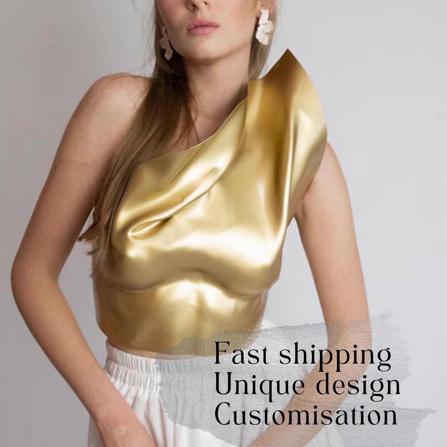 Gold Metallic Corset Top: Custom Fit Rave Steampunk Bustier