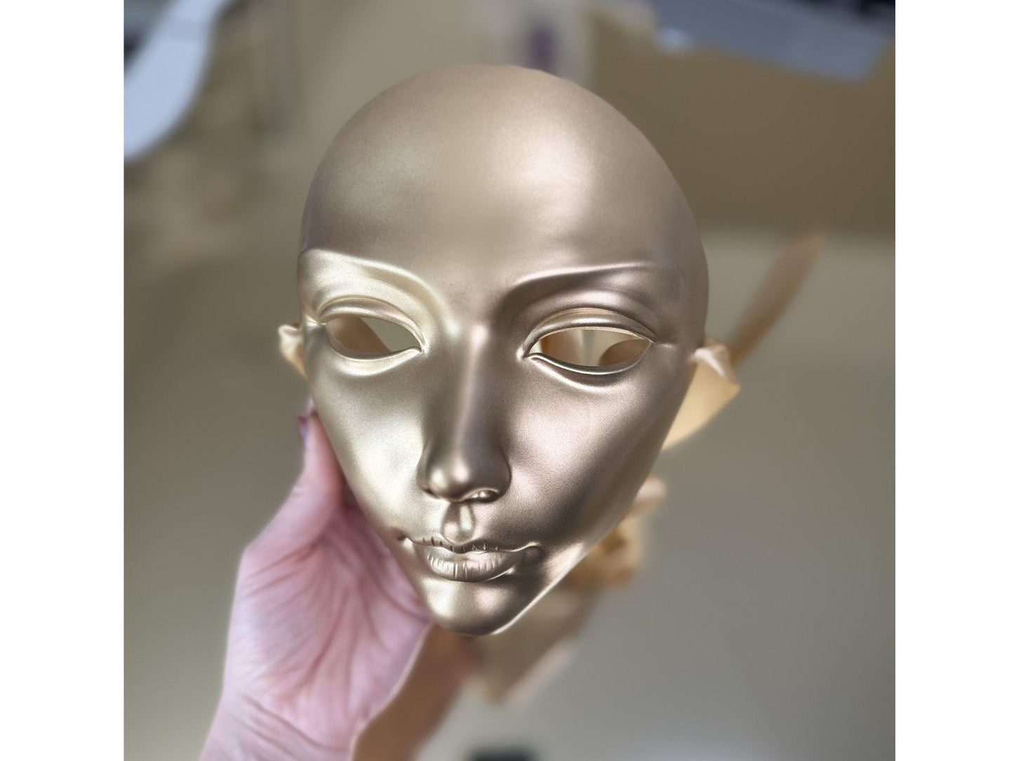 Handcrafted Gold Mask: Adjustable Masquerade, Cosplay, Halloween