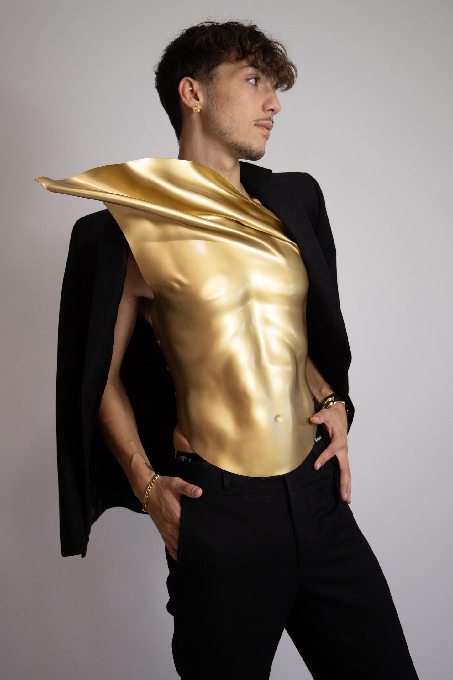 Custom Gold Corset: Men's Warrior Fashion Armor
