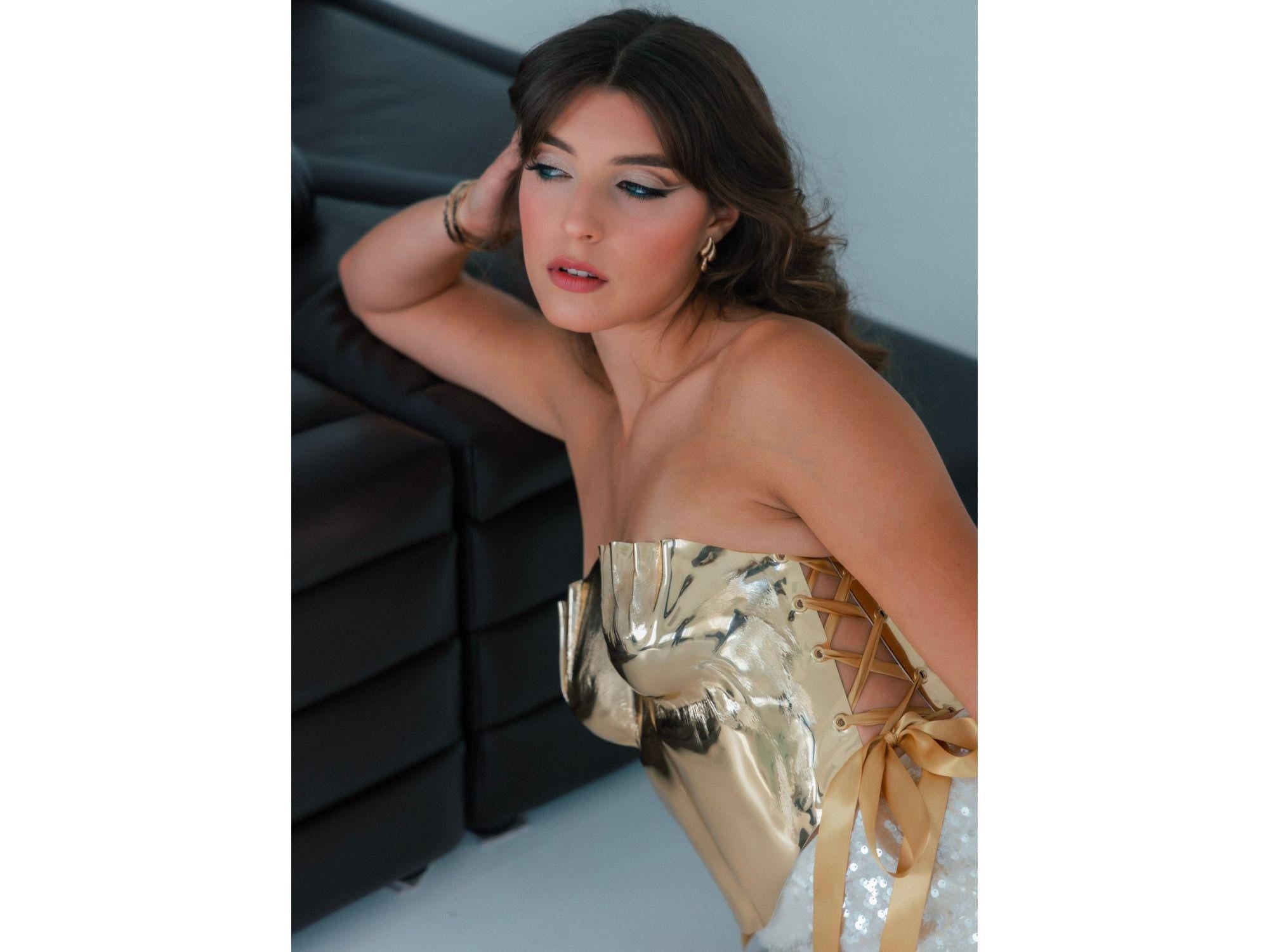 Sculpted Gold Metallic Corset