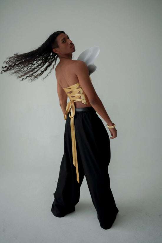 Gold Sculptural Armor Corset for Men