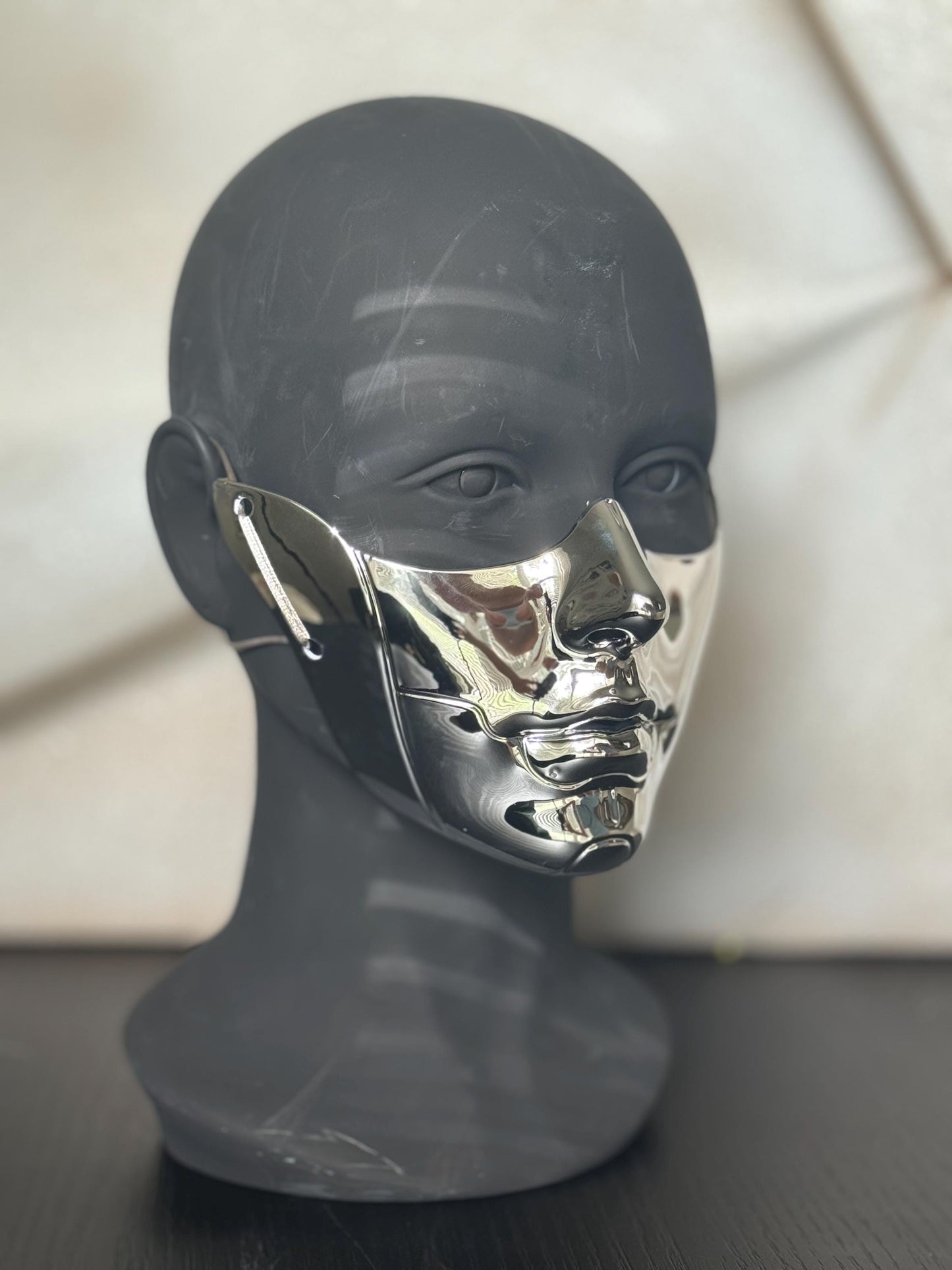 Gold Face Mask: Cyberpunk Cosplay Armor, Gothic Masquerade