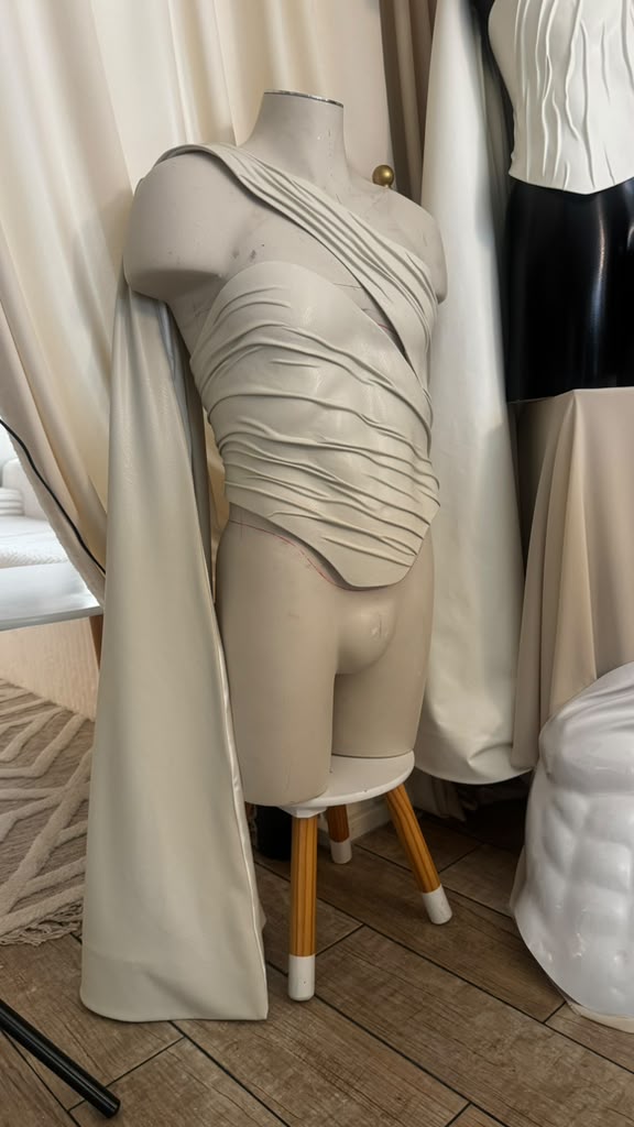 Ivory Groom Drape Corset