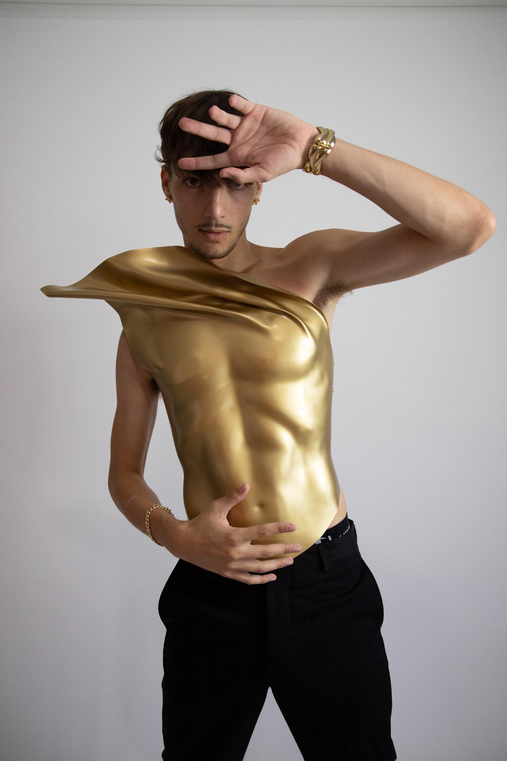Gold Sculptural Warrior Armor Corset for Men
