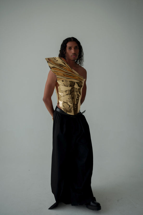 Gold Sculptural Armor Corset for Men