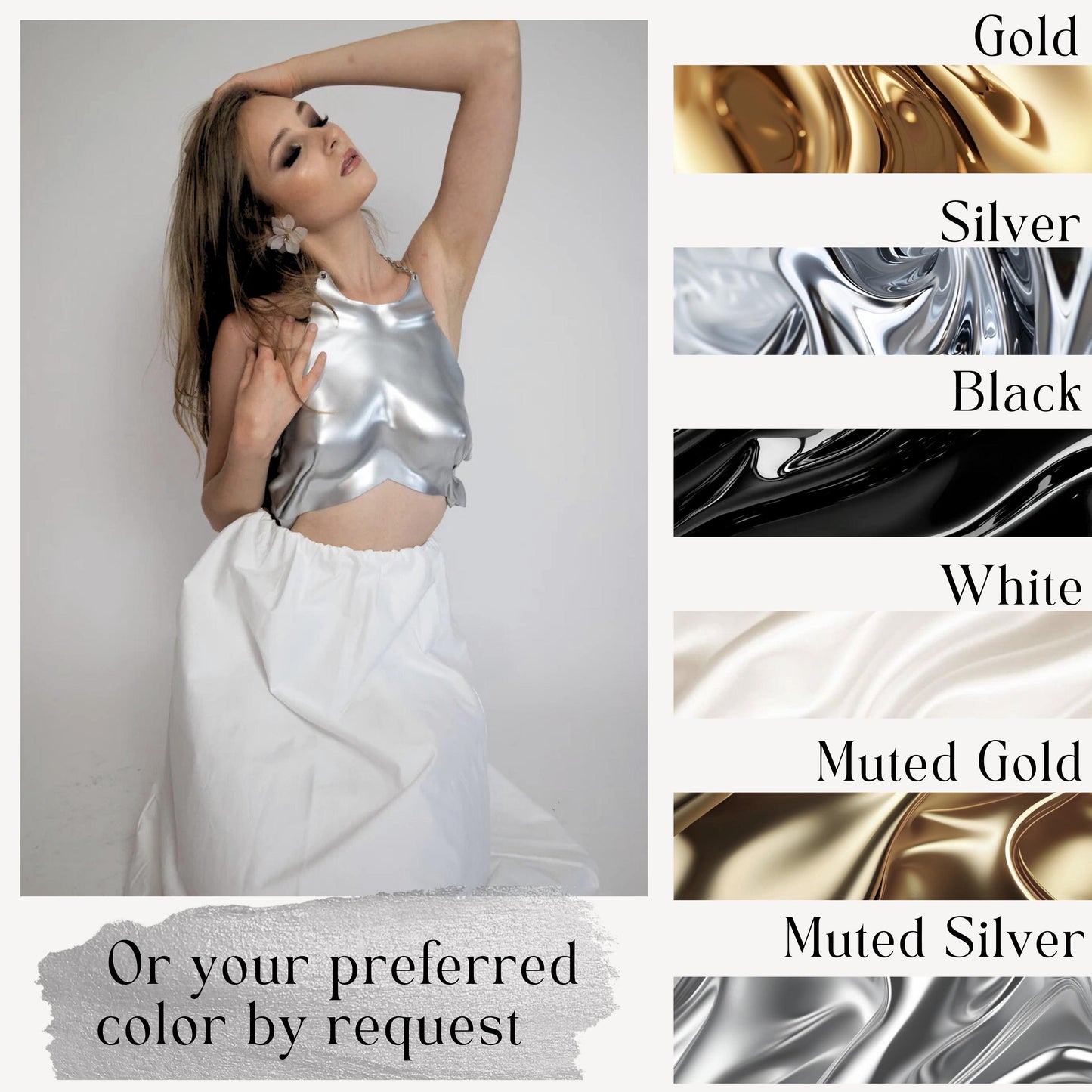 Molded Silver Corset Top: Metallic Rave Outfit, Custom Fit Bustier