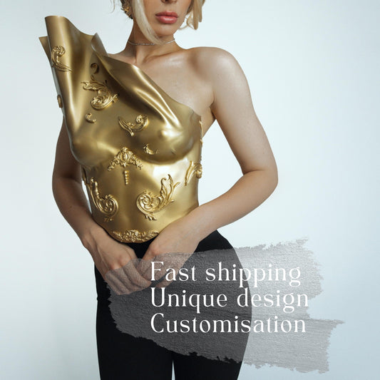 Gold Barocco Corset: Queen Cosplay Breastplate, Modern Armor