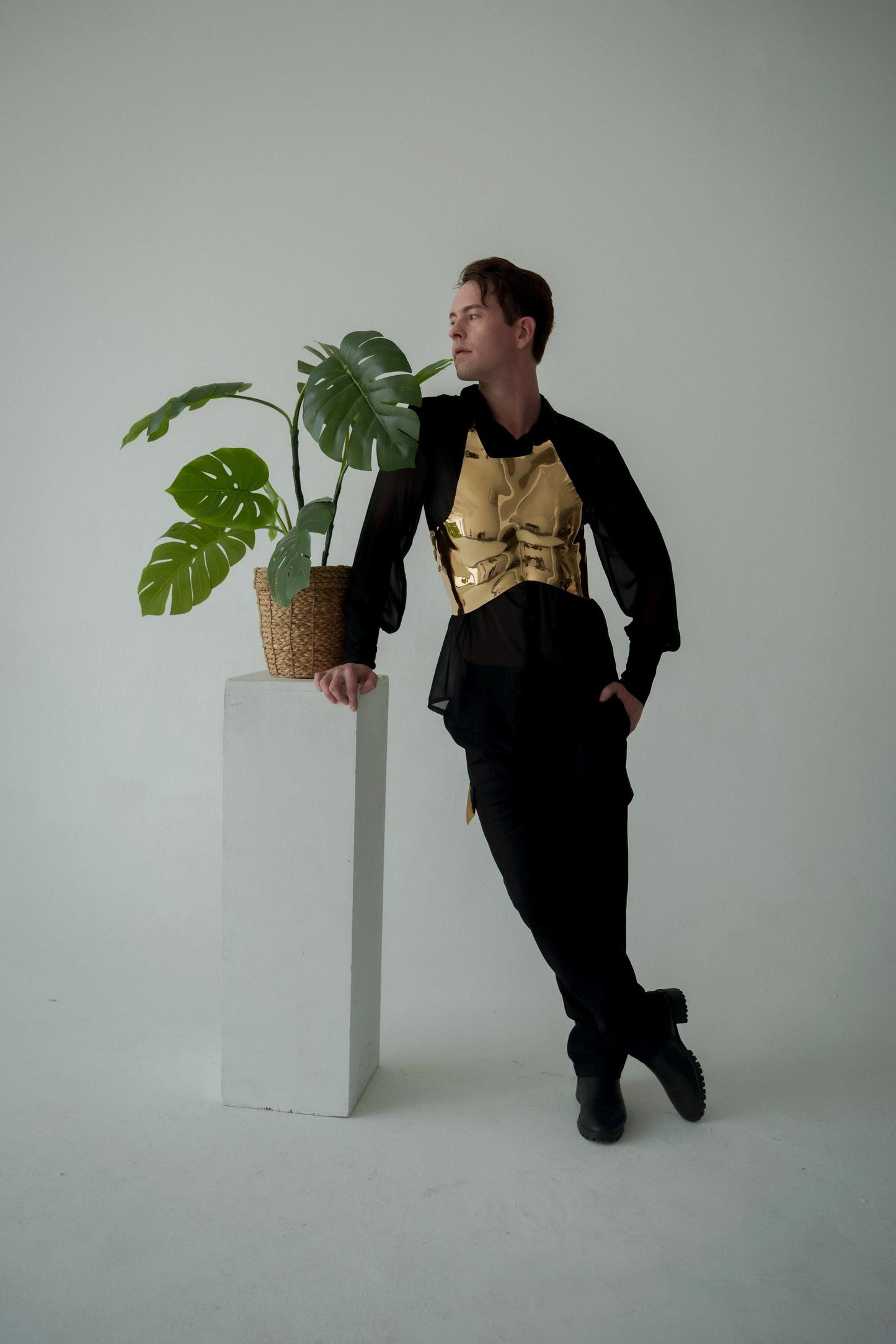 Gold Corset Breastplate: Avant Garde Festival Costume