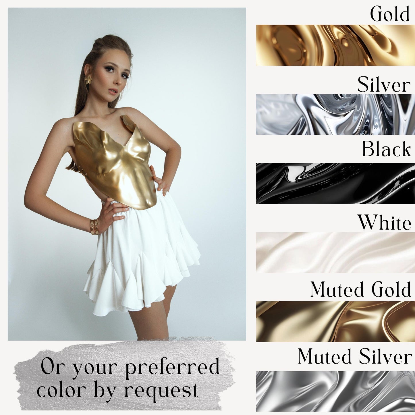 Gold Corset Top: Metallic Rave Outfit, Steampunk Armor, Custom Fit