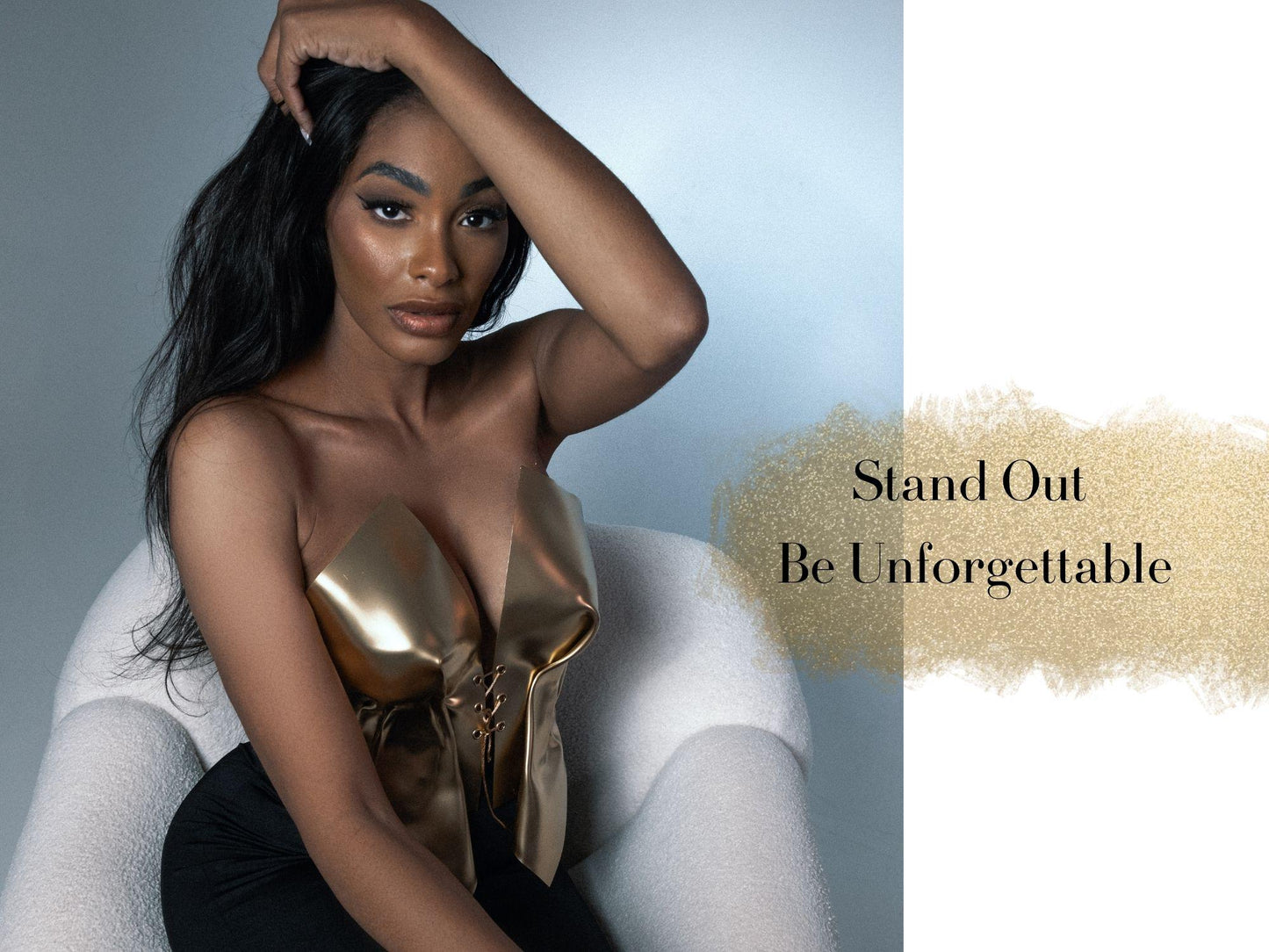 Custom Gold Corset Top: Avant Garde Red Carpet Bustier