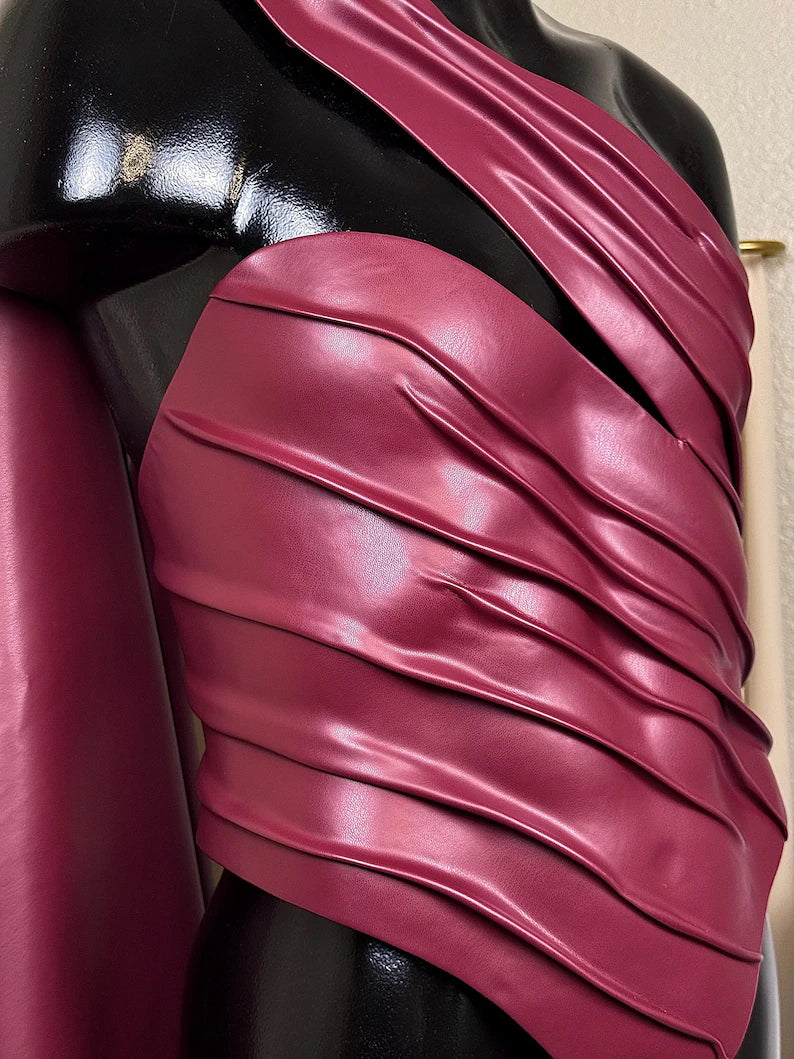 Men’s Avant Garde Faux Leather Draped Corset