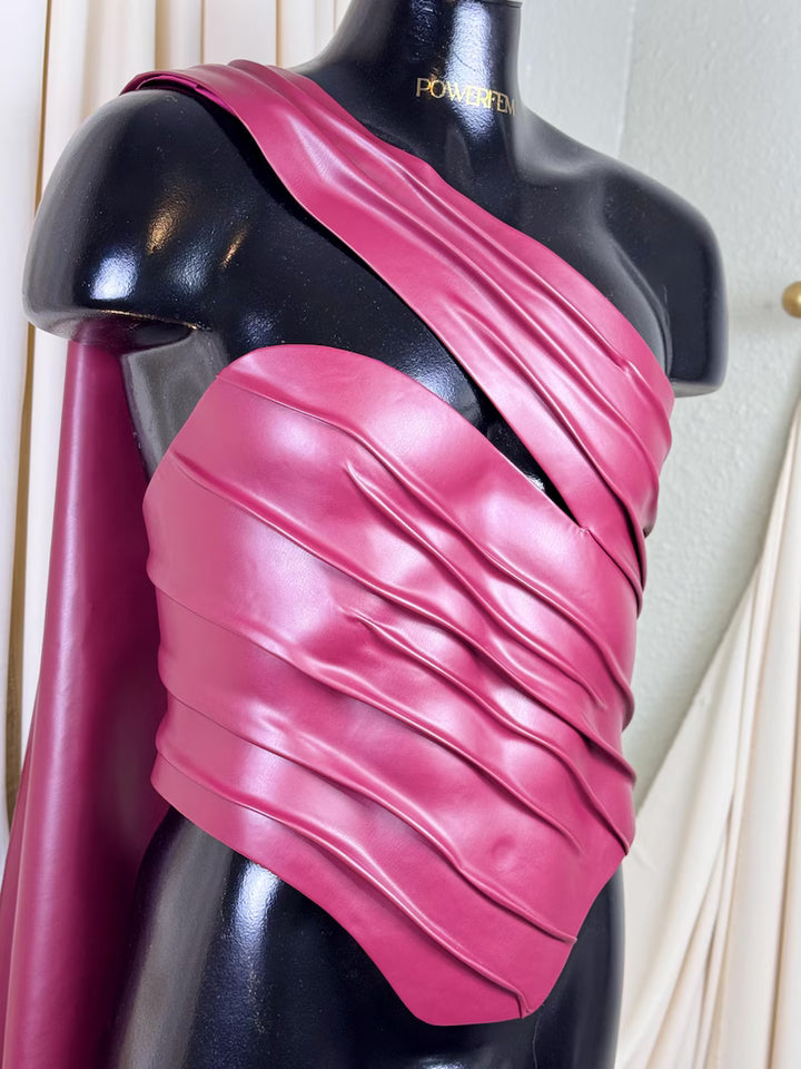 Men’s Avant Garde Faux Leather Draped Corset