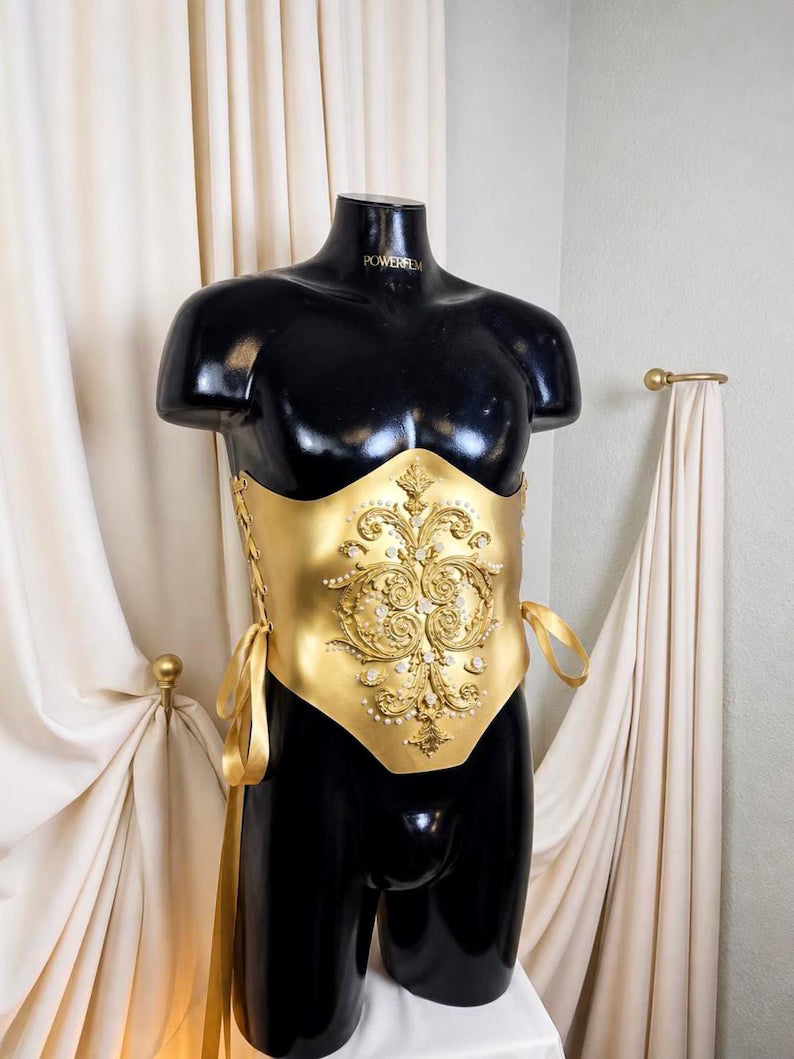 The Midas Gold Embellished  Baroque Corset