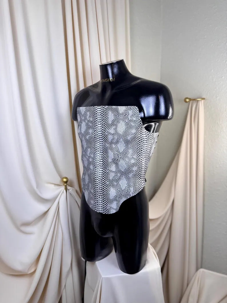 Men’s Silver Serpent Armor Corset