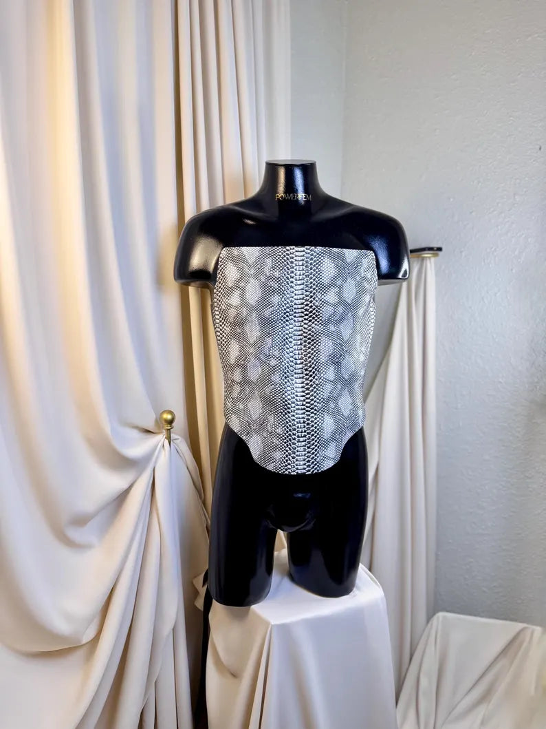 Men’s Silver Serpent Armor Corset